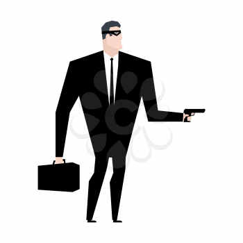 Businessman robber. Business robbery. Boss criminal. Vector illustration
