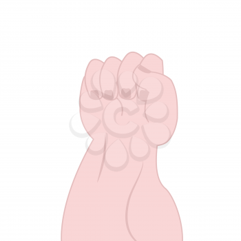 Fist of victory. Strong hand isolated. Vector illustration
