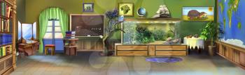 Digital painting of the Little Kids' Room.  Panorama