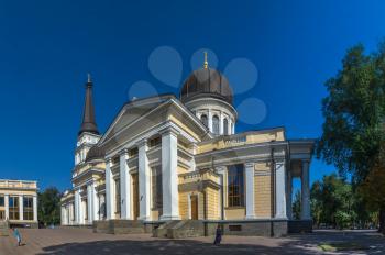 Odessa, Ukraine - 08.30.2018. Odessa Orthodox Cathedral of the Saviors Transfiguration in Ukraine, Europe