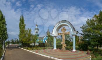 Yuzhne, Ukraine - 09.03.2018. Holy Vvedensky Church  in Yuzhny,  port city in Odessa province of Ukraine on the country's Black Sea coast.
