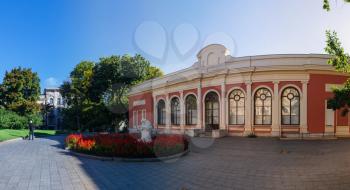 Odessa, Ukraine - 09.25.2018. Theater Square, the most popular tourist place in Odessa, Ukraine in a sunny day