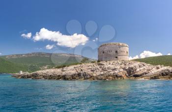 Fort Arza in the Bay of Kotor, Montenegro,  in a sunny summer day