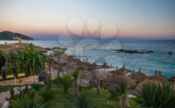 Warm summer evening at the resort of Dhermi in Albania