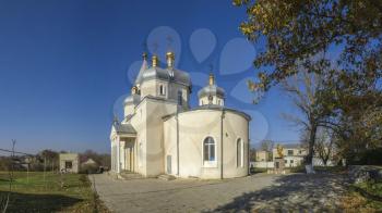 Dobroslav, Ukraine - 11.19.2018. Orthodox Church under construction in Dobroslav near the memorial to the victims of the Holodomor, Ukraine