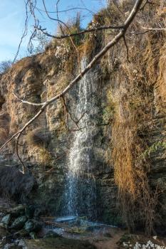 Stream and a small waterfall near the sea near the village of Fontanka, Odessa region, Ukraine