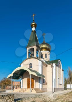 Koblevo, Ukraine - 10.11. 2019. Small Orthodox church at the Black Sea resort in the village of Koblevo, Ukraine