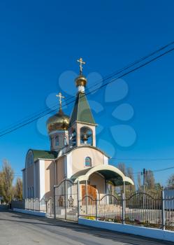 Koblevo, Ukraine - 10.11. 2019. Small Orthodox church at the Black Sea resort in the village of Koblevo, Ukraine