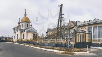 Odessa, Ukraine - 11.05.2018. A small Orthodox church in the resort village Zatoka near Odessa, Ukraine