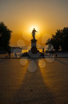 Odessa, Ukraine - 06.19.2019. Summer Dawn on Primorsky Boulevard in Odessa, Ukraine