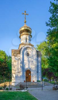 Kherson, Ukraine - 04.27.2019. Chapel in honor of the fallen on the embankment alley in Kherson, Ukraine