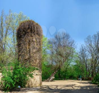Askania-Nova, Ukraine - 04.28.2019. Old water tower building in Askania Nova Arboretum in Ukraine.
