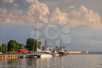 Nesebar, Bulgaria – 07.09.2019. Yacht and pleasure boat parking in Nesebar, Bulgaria, on a sunny summer day