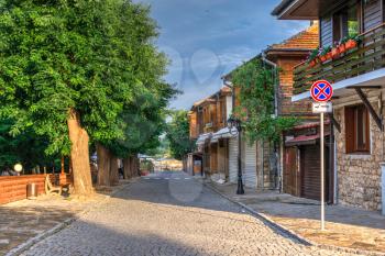 Nessebar, Bulgaria – 07.09.2019. Streets of the old town of Nessebar on a  summer evening