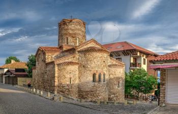 Nessebar, Bulgaria – 07.11.2019. Church of the Holy Mother Eleusa in Nessebar, Bulgaria, on a cloudy summer morning