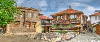 Nessebar, Bulgaria – 07.11.2019. Streets of the old town of Nessebar on a  summer evening