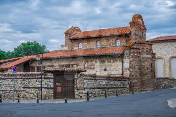 Nessebar, Bulgaria – 07.10.2019.  Church of St Stephen in the old town of Nessebar, Bulgaria, on a cloudy summer morning