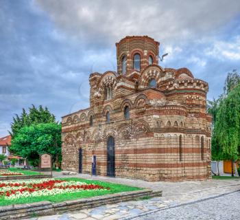 Nessebar, Bulgaria – 07.10.2019.  The Church of Christ Pantocrator in the old town of Nessebar, Bulgaria, on a cloudy summer morning