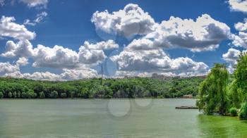Valea Morilor Lake in Chisinau, Moldova, on a sunny summer day