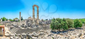 Didyma, Turkey – 20.07.2019. The Temple of Apollo at Didyma, Turkey. Panoramic view on a sunny summer day