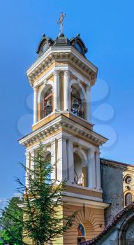 Plovdiv, Bulgaria - 07.24.2019. Virgin Mary Eastern Orthodox Church in city of Plovdiv, Bulgaria, on a sunny summer day