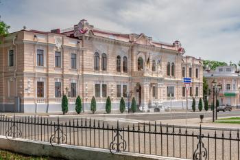 Izmail, Ukraine 06.07.2020. Old palace on the Suvorov Avenue in the city of Izmail, Ukraine, on a sunny summer day