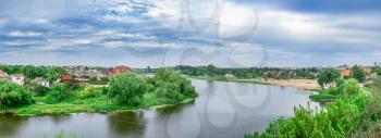 Bila Tserkva, Ukraine 06.20.2020. Ros river in the city of Bila Tserkva, Ukraine, on a cloudy summer day