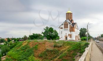 Bila Tserkva, Ukraine 06.20.2020. Georgiyivska or Heorhiyivska church in the city of Bila Tserkva, Ukraine, on a cloudy summer day