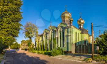 Cherkasy, Ukraine 07.12.2020. Holy Trinity Cathedral in Cherkasy, Ukraine, on a sunny summer morning