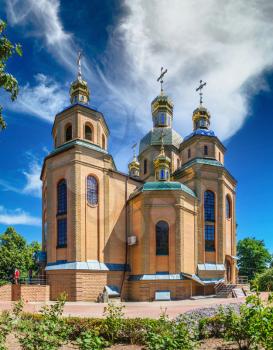 Cherkasy, Ukraine 07.12.2020. St. Michaels Cathedral in Cherkasy, Ukraine, on a sunny summer morning