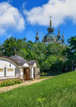 Kyiv, Ukraine 07.11.2020. Church of St. Nicholas of Myra near the Kiev Detinets, Ukraine, on a sunny summer day