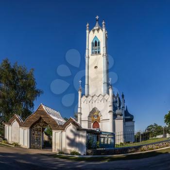 Moshny, Ukraine 07.11.2020. Transfiguration Church in the Moshny village , Ukraine, on a sunny summer day