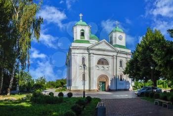Kaniv, Ukraine 07.11.2020. Assumption Cathedral in Memorial Park in Kaniv, Ukraine, on a sunny summer day