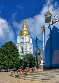 Kyiv, Ukraine 07.11.2020.  St. Michaels Golden-Domed Monastery in Kyiv, Ukraine, on a sunny summer morning