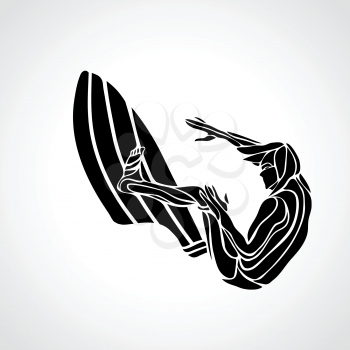 Creative silhouette of surfer. Vector illustration