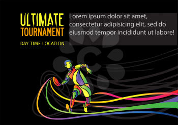 Ultimate sport, flying disc invitation poster or flyer background with empty space, banner template