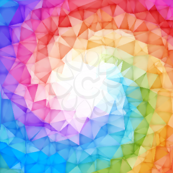 Square Colorful rainbow polygon background or vector frame. Rainbow colors.