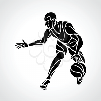Basketball player black abstract silhouette. Eps 8 