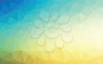 Vector Geometrical polygon abstract background sky blue to sand yellow color. Vector illustration
