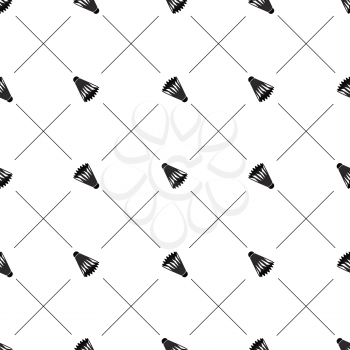 Seamless badminton ball pattern, shuttlecock seamless background, sport black pattern with birdies can be used for web page backgrounds, pattern fills