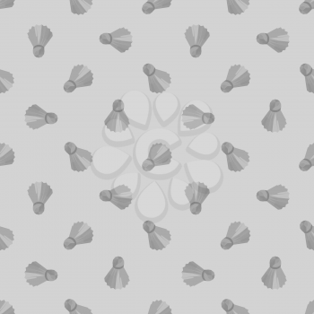 Seamless grey light badminton ball pattern, shuttlecock seamless background, sport polygonal pattern with birdies can be used for web page backgrounds, pattern fills