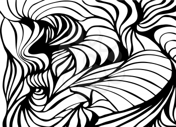 Abstract black and white wavy stripes vector background. Eps8