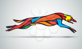 Running dog whippet breed abstract. Vector illustration
