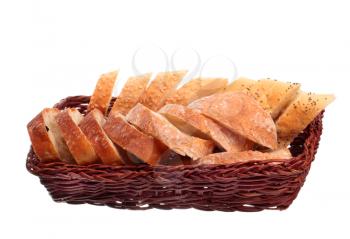 Bread basket isolated on white background
