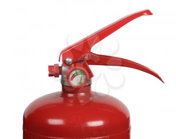 Fire extinguisher with manometer isolated on white background