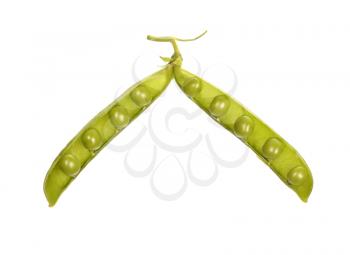 Green pea isolated on white background