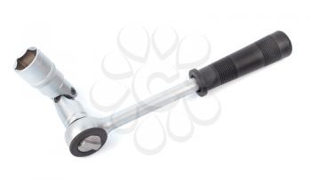 Socket wrench with with cardan  isolated on white background
