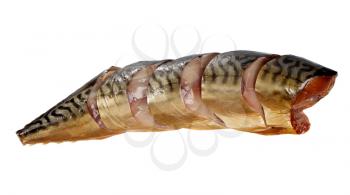 Smoked mackerel isolated on white background