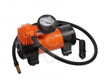 Car air compressor isolated on a white background