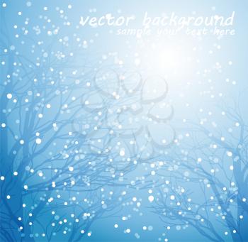Vector illustration  Winter tree and snow